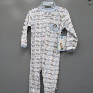BNWT Baby's Romper Size 6-9M White with Animal Prints 100% Cotton Overall Sack